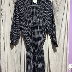 Black and White Checkered Women's Dress